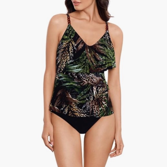 MagicSuit Women's Nighthawk Clo Soft Cup Adjustable Tankini Top Swim Size 8 8830